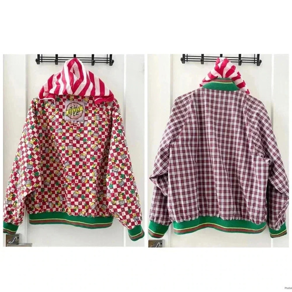 Vintage Oilily Reversible Jacket Quilt Lined Cats Lover And Christmas Size S - Picture 2 of 15